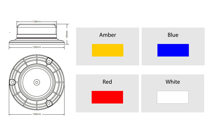 Low Profile 36W LED Magnetic Beacon Light for Law Enforcement