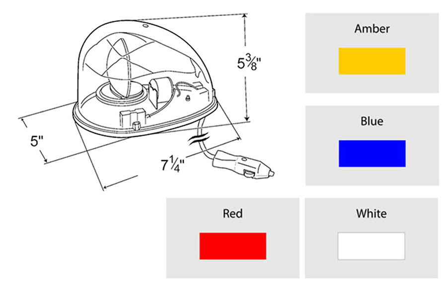 High Power Magnet Mount Halogen Amber Rotating Beacon for Sale